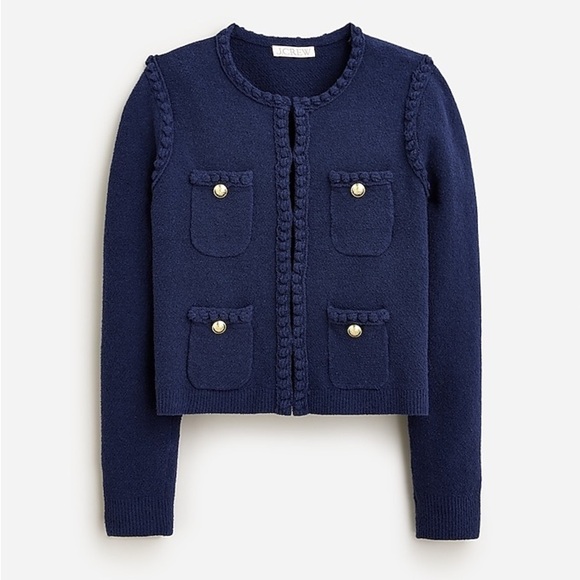 J Crew Odette sweater lady jacket in cotton-blend bouclé BR789